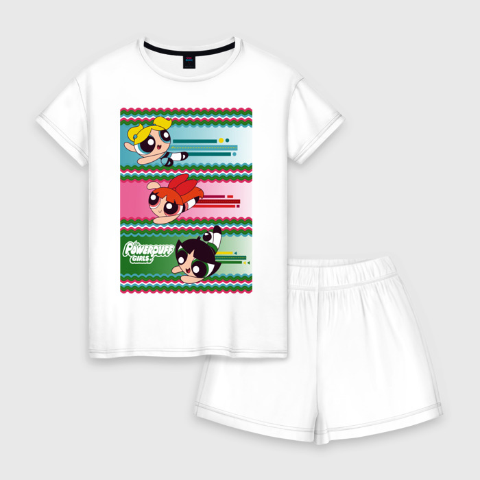 Женская пижама с шортиками хлопок Powerpuff girls фото