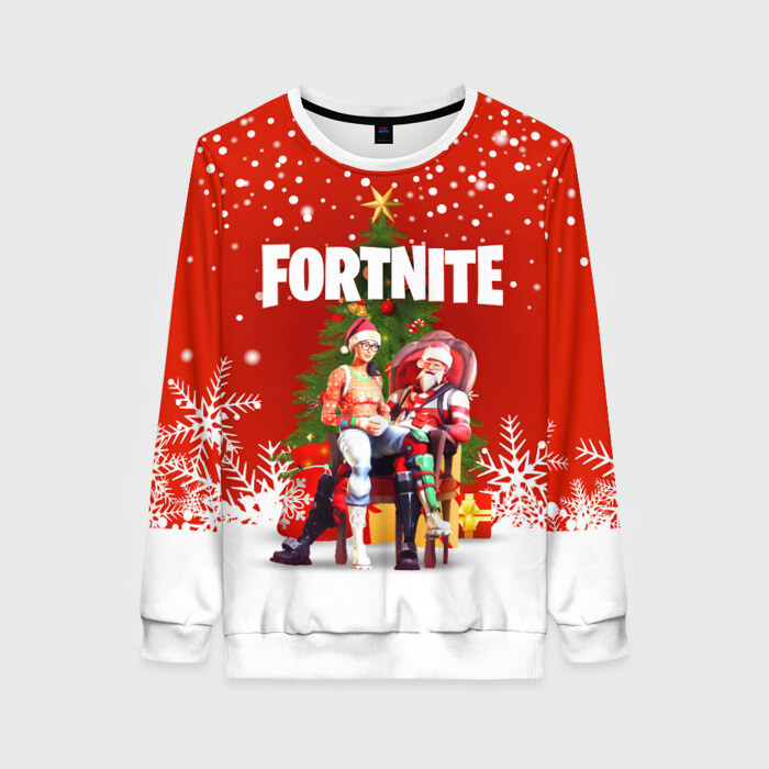 Женский свитшот 3D FORTNITE НОВОГОДНИЙ фото