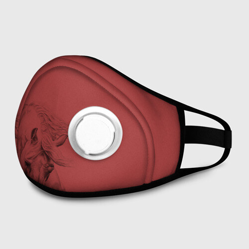 Маска из неопрена конь на красном фоне фото