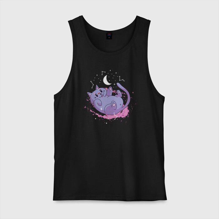 Мужская майка хлопок Космический Кот фото