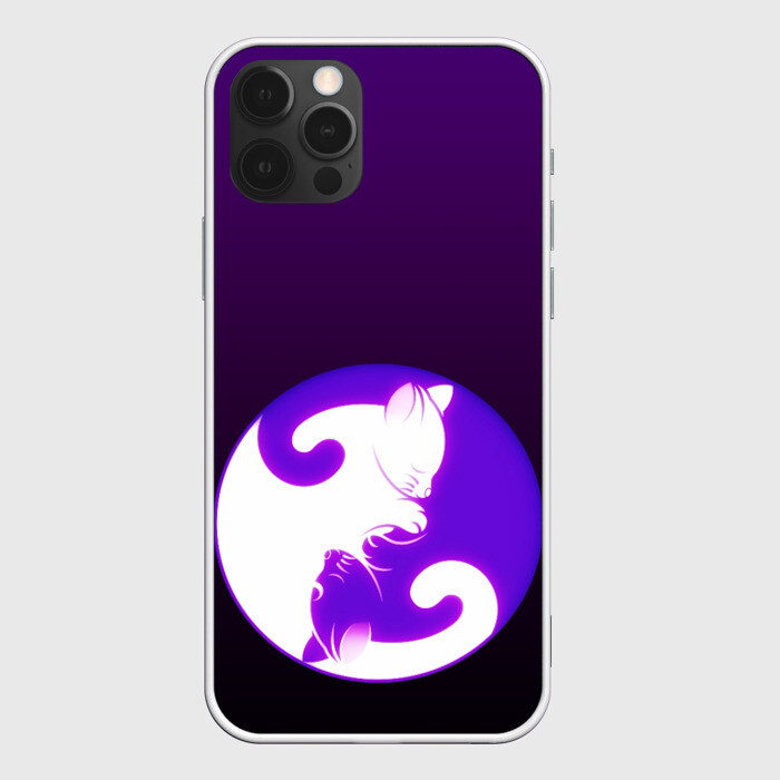 Чехол для iPhone 12 Pro Max Кошачий Инь - Янь фото