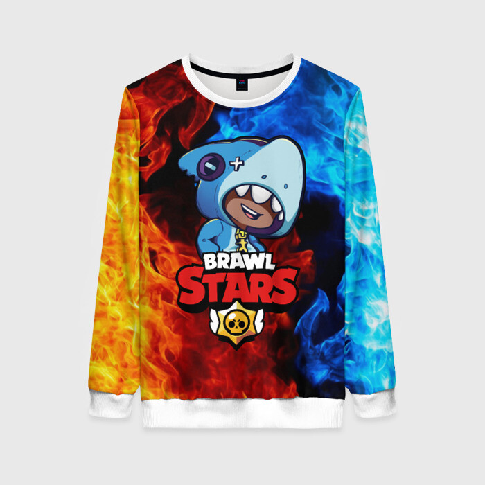 Женский свитшот 3D Brawl Stars LEON SHARK фото