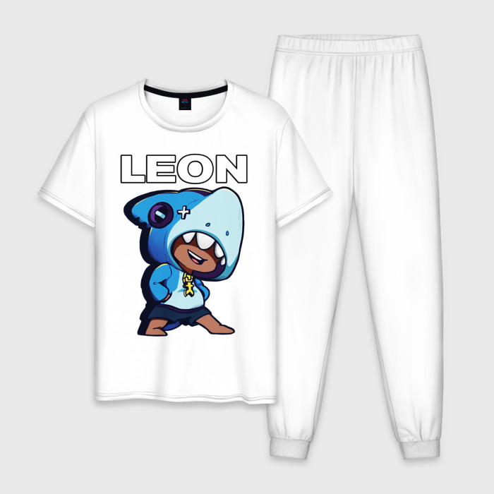 Мужская пижама хлопок Brawl Stars LEON SHARK фото