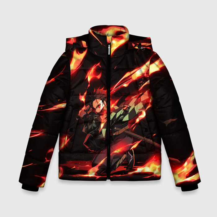 Зимняя куртка для мальчиков 3D KIMETSU NO YAIBA фото
