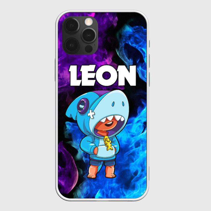 Чехол для iPhone 12 Pro Max BRAWL STARS LEON SHARK фото