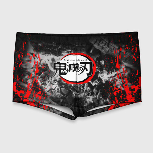 Мужские купальные плавки 3D Japanese hierogliphes Demon Slayer  фото