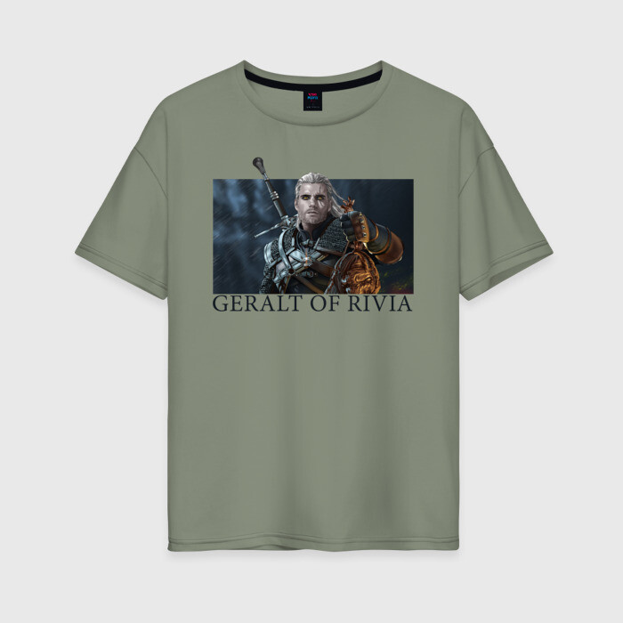 Женская футболка хлопок Oversize GERALT OF RIVIA фото