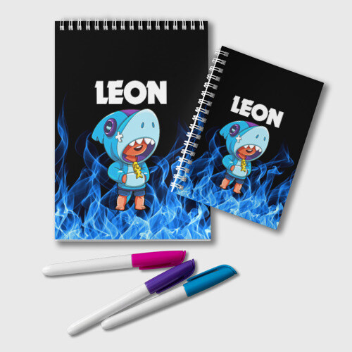 Блокнот BRAWL STARS LEON SHARK фото