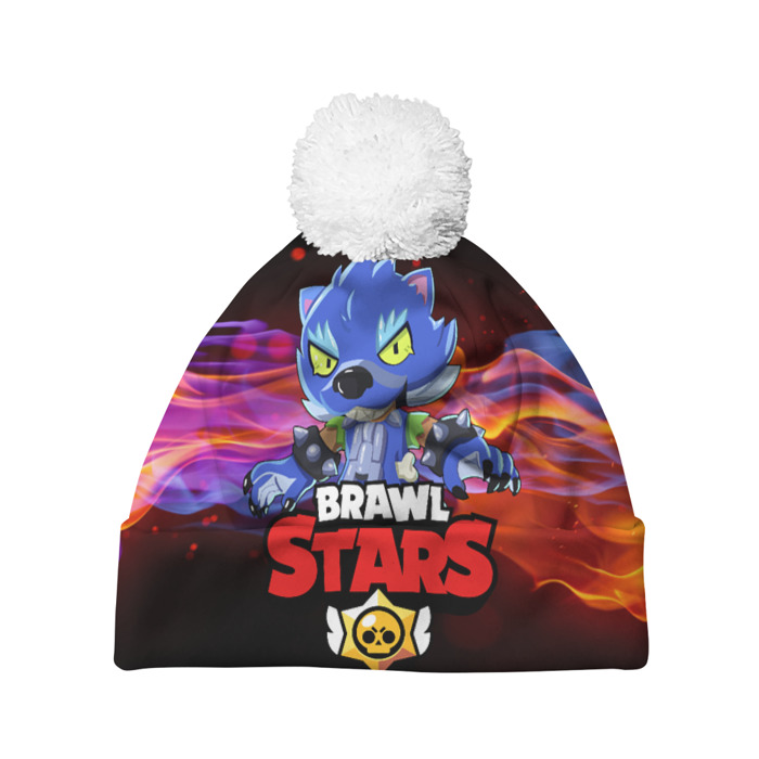 Шапка 3D c помпоном BRAWL STARS LEON фото