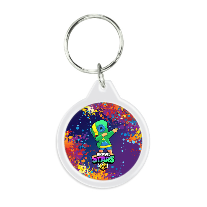 Брелок круглый Brawl Stars Leon, Dab фото
