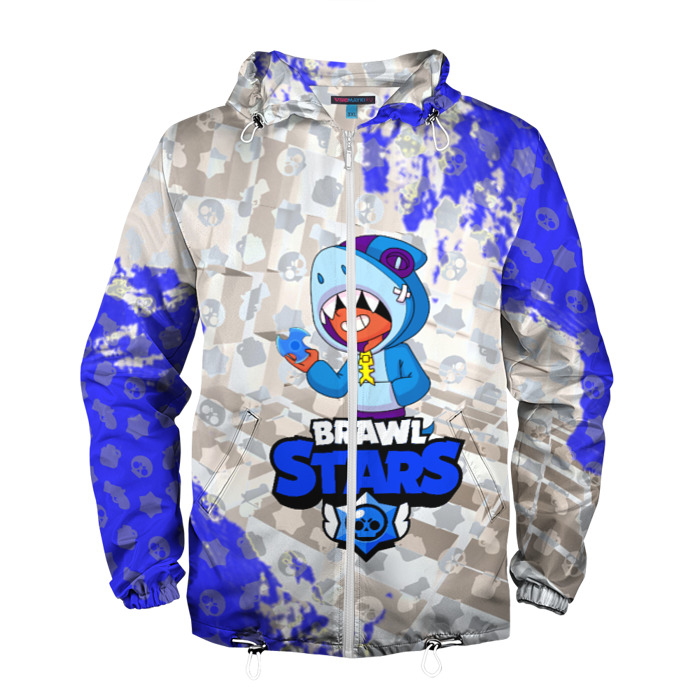 Мужская ветровка 3D BRAWL STARS LEON SHARK фото