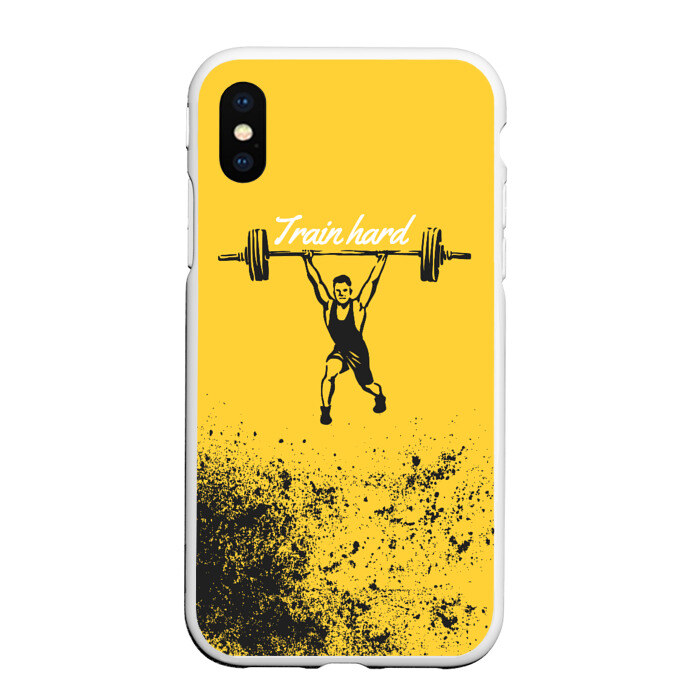 Чехол для iPhone XS Max матовый Train hard фото