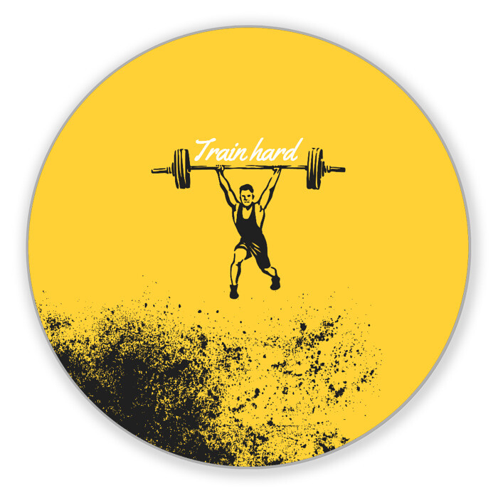 Коврик для мышки круглый Train hard фото