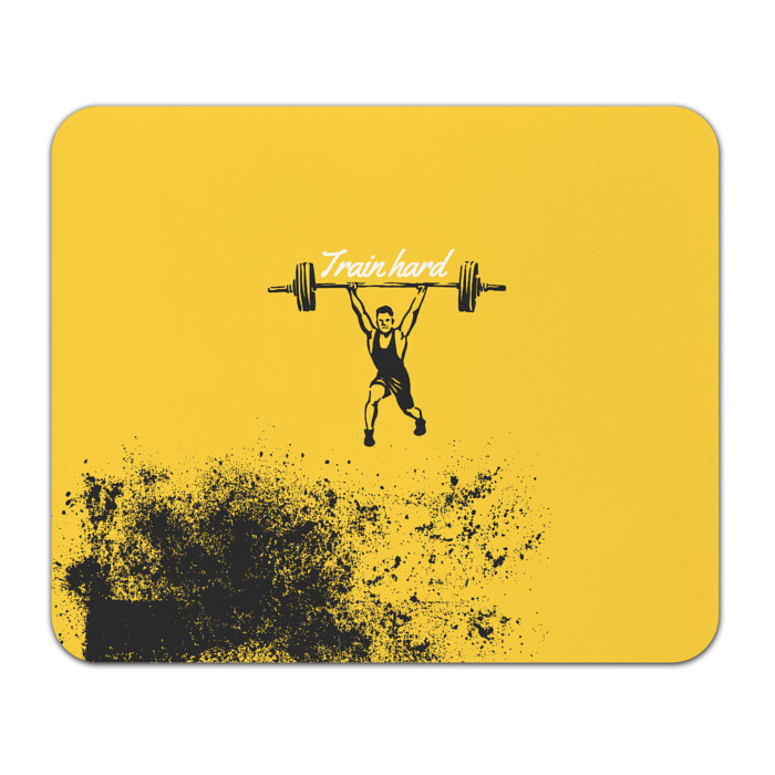 Коврик для мышки прямоугольный Train hard фото