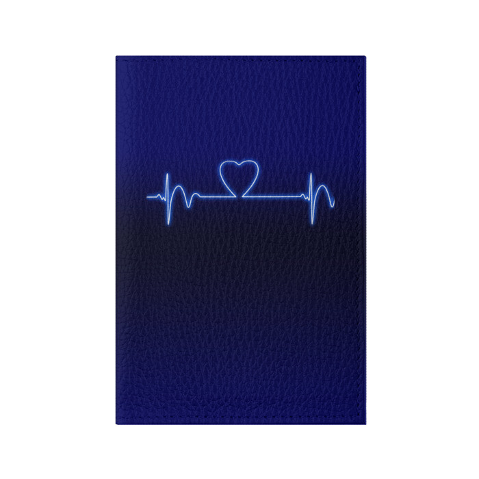 Обложка для паспорта матовая кожа Кардиограмма про любовь фото