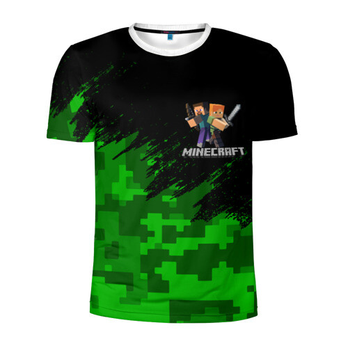 Мужская футболка 3D спортивная MINECRAFT фото