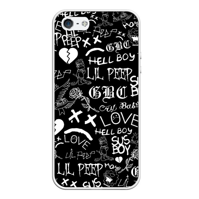 Чехол для iPhone 5/5S матовый LIL PEEP LOGOBOMBING фото