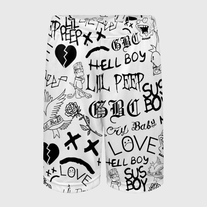 Детские спортивные шорты 3D LIL PEEP ЛИЛ ПИП LOGOBOMBING фото