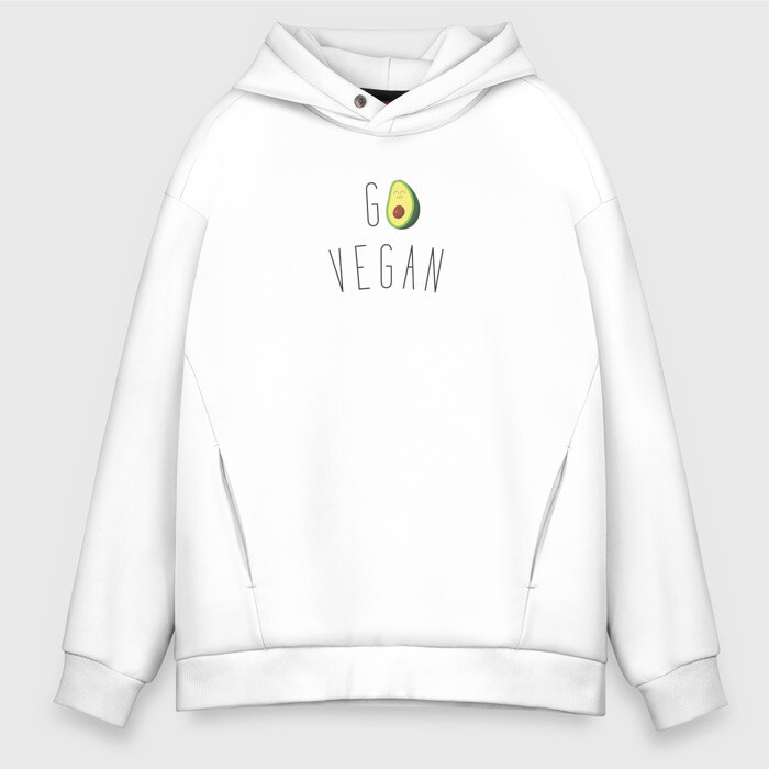 Мужское худи Oversize хлопок Go vegan #3 фото
