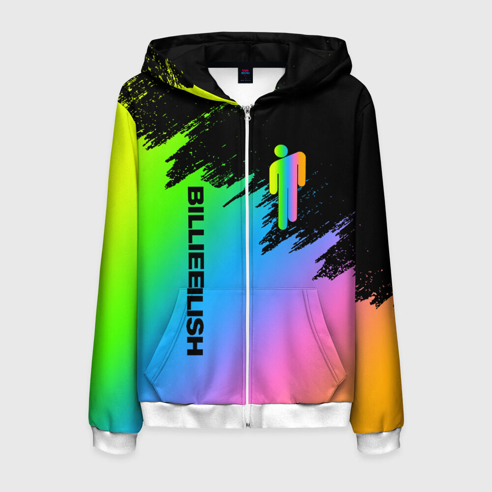 Мужская толстовка 3D на молнии BILLIE EILISH фото