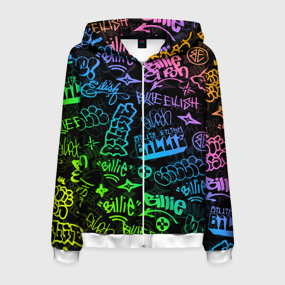 Мужская толстовка 3D на молнии BILLIE EILISH фото