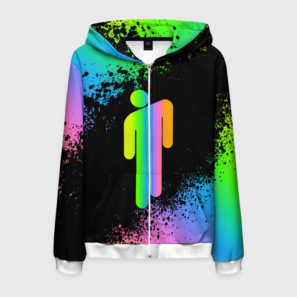 Мужская толстовка 3D на молнии BILLIE EILISH фото