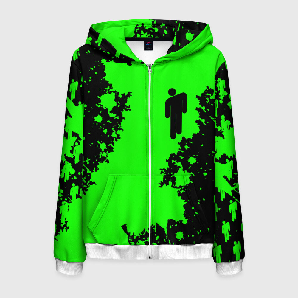 Мужская толстовка 3D на молнии BILLIE EILISH фото