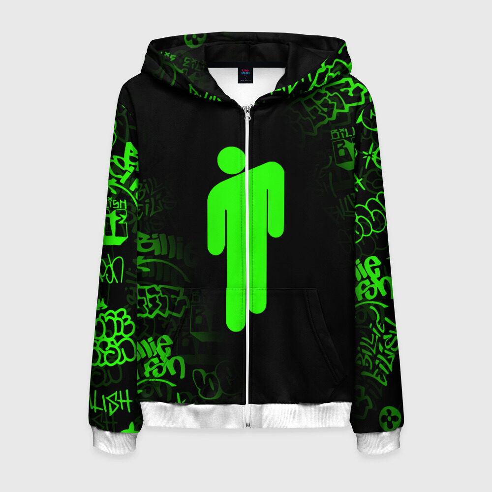 Мужская толстовка 3D на молнии BILLIE EILISH фото