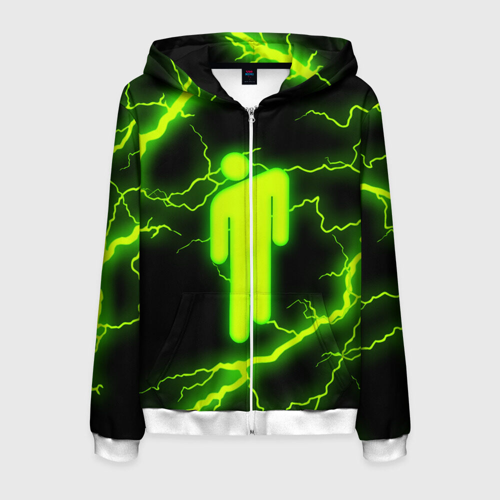 Мужская толстовка 3D на молнии BILLIE EILISH фото