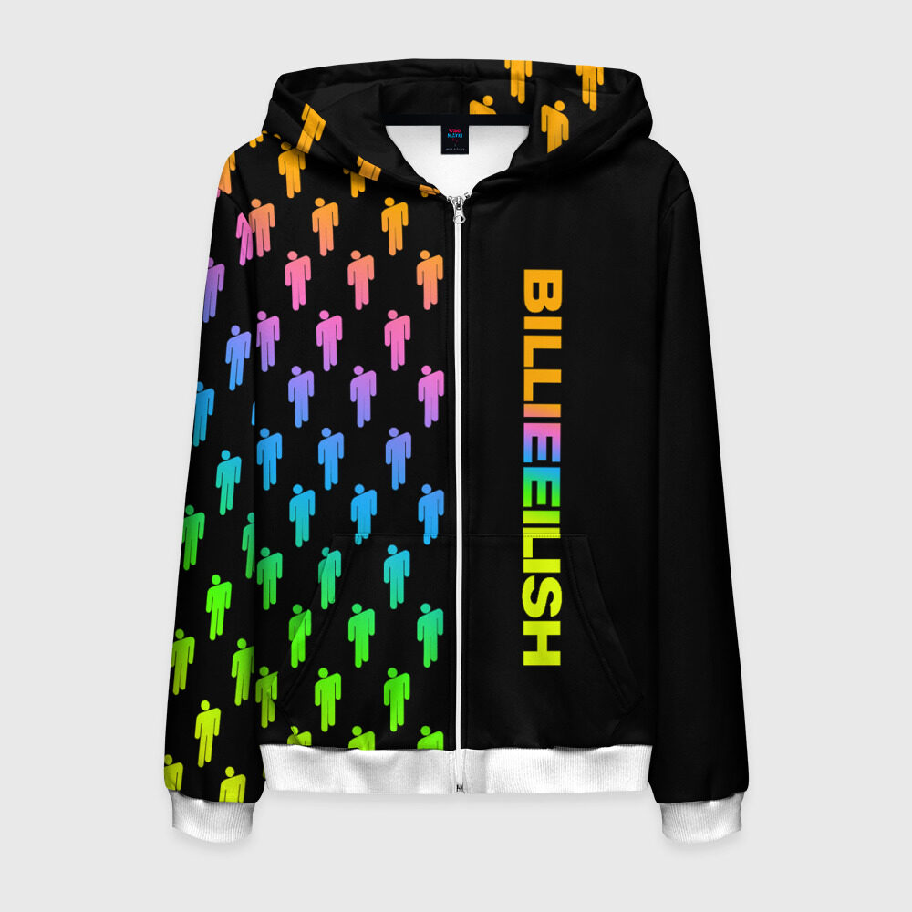 Мужская толстовка 3D на молнии BILLIE EILISH фото