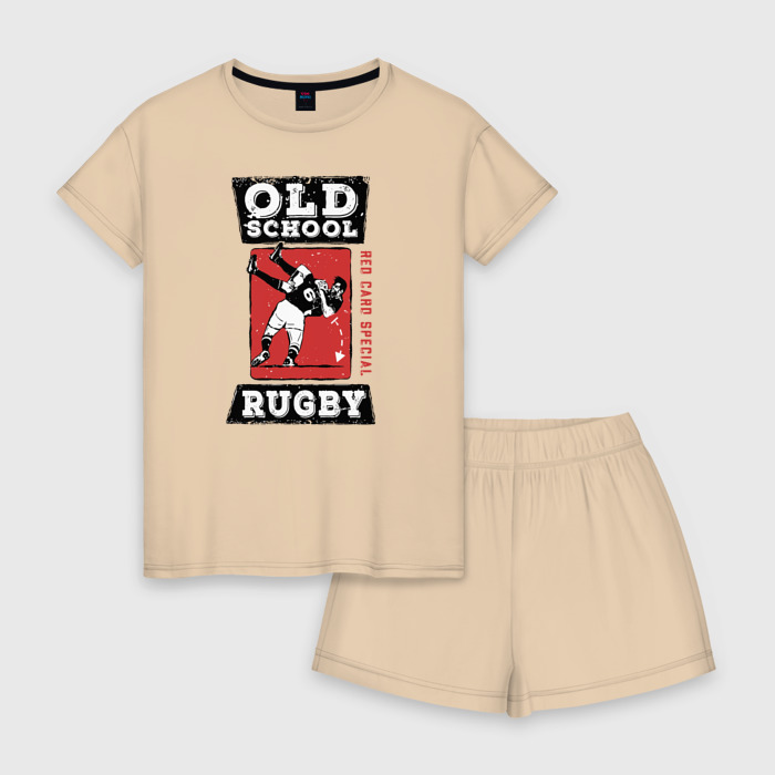 Женская пижама с шортиками хлопок Old School Rugby фото