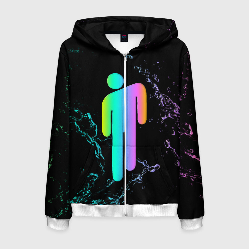 Мужская толстовка 3D на молнии BILLIE EILISH фото