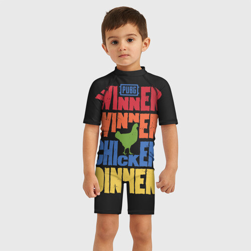 Детский купальный костюм 3D Winner Chicken Dinner фото