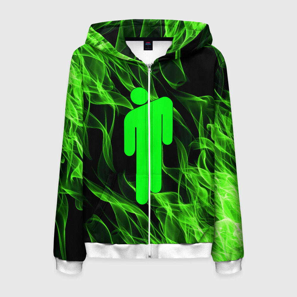 Мужская толстовка 3D на молнии BILLIE EILISH фото