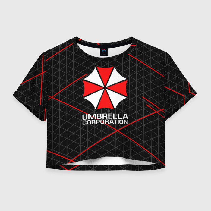 Женская футболка Crop-top 3D UMBRELLA CORP | АМБРЕЛЛА КОРП фото