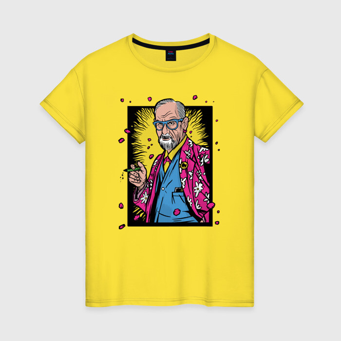 Женская футболка хлопок Зигмунд Фрейд фото