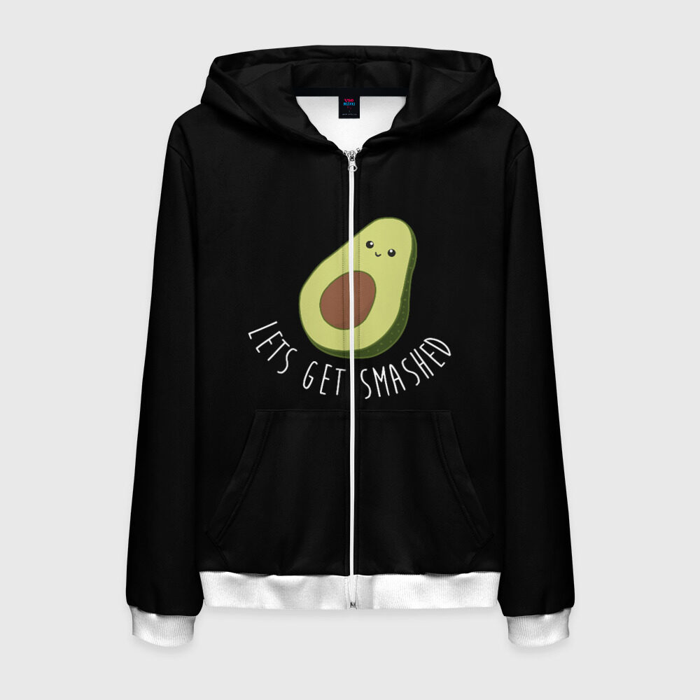 Мужская толстовка 3D на молнии Авокадо фото