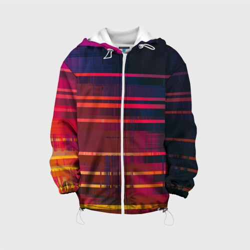 Детская куртка 3D Glitch of gradient фото