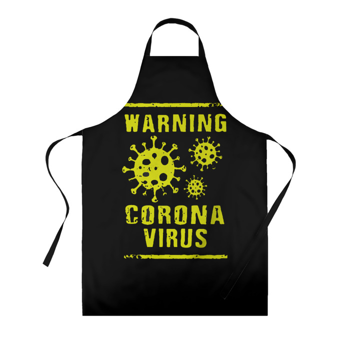 Фартук 3D Warning Corona Virus фото