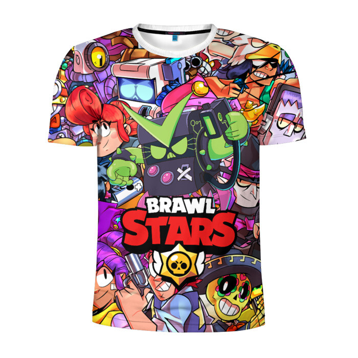 Мужская футболка 3D спортивная BRAWL STARS VIRUS 8-BIT фото