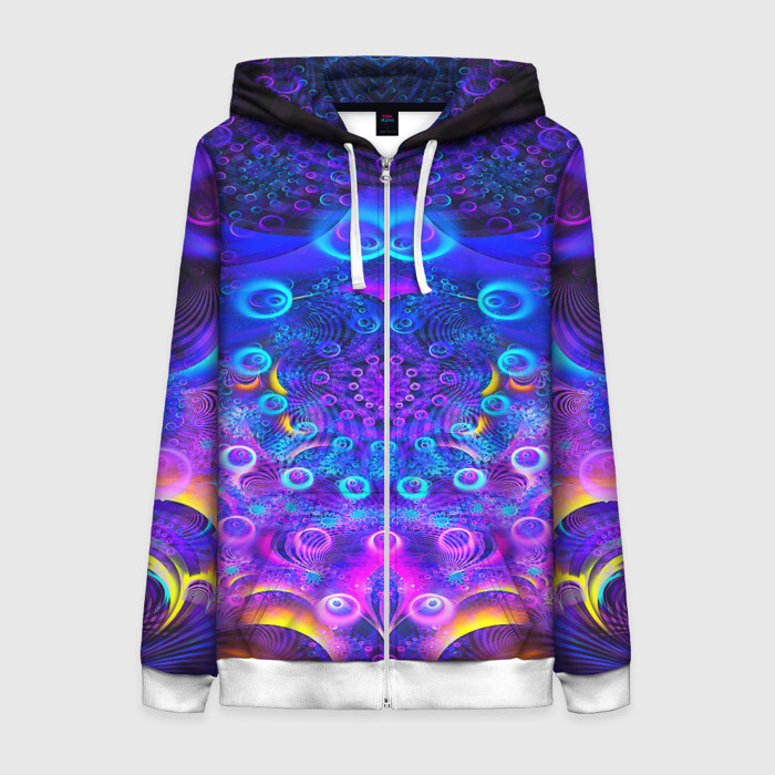 Женская толстовка 3D на молнии FRACTAL ILLUSION фото