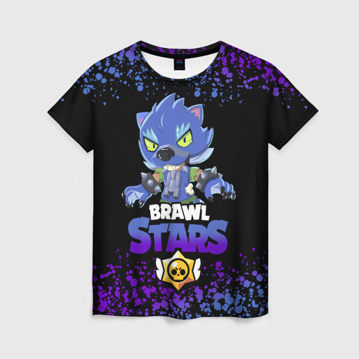 Женская футболка 3D Brawl stars leon оборотень. фото