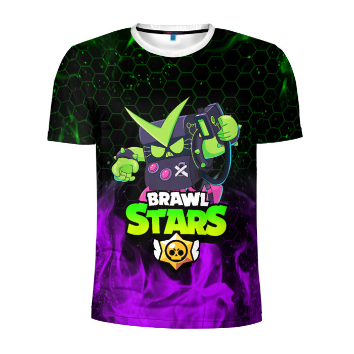 Мужская футболка 3D спортивная BRAWL STARS VIRUS 8-BIT фото