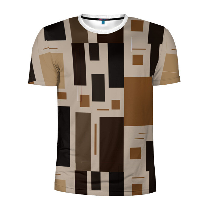 Мужская футболка 3D спортивная Прямоугольники фото