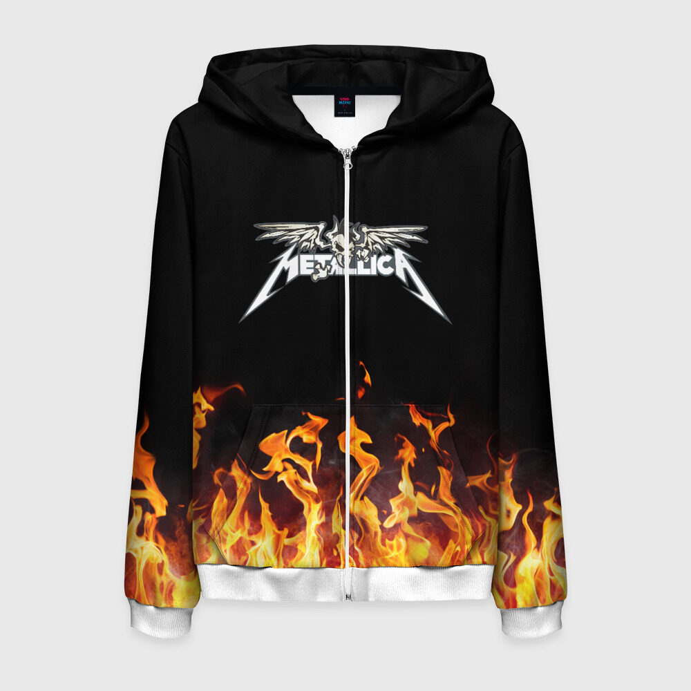 Мужская толстовка 3D на молнии Metallica фото