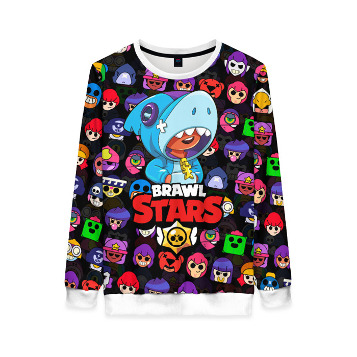 Женский свитшот 3D BRAWL STARS LEON SHARK фото