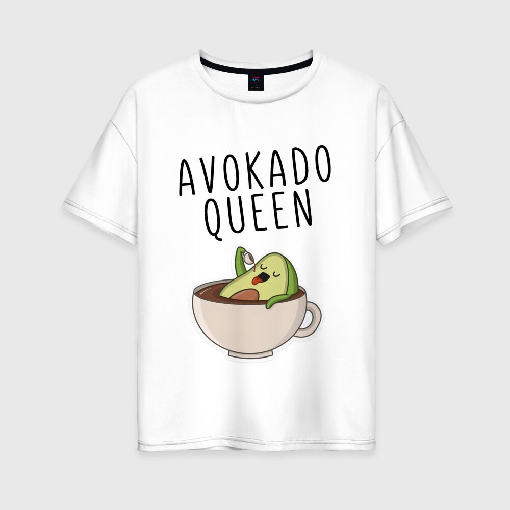 Женская футболка хлопок Oversize Авокадо фото