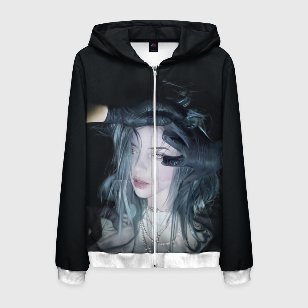 Мужская толстовка 3D на молнии BILLIE EILISH фото