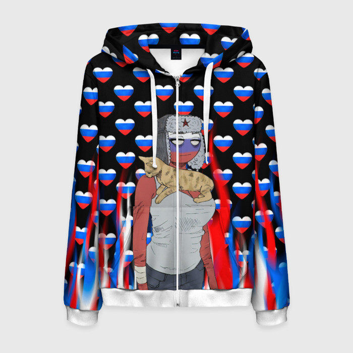 Мужская толстовка 3D на молнии CountryHumans фото