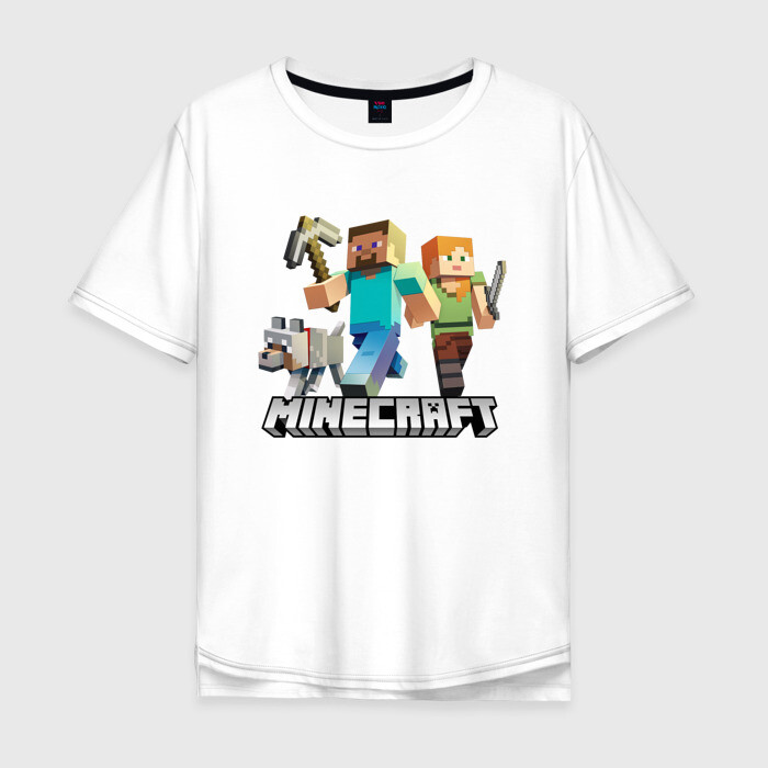 Мужская футболка хлопок Oversize MINECRAFT | МАЙНКРАФТ (Z) фото